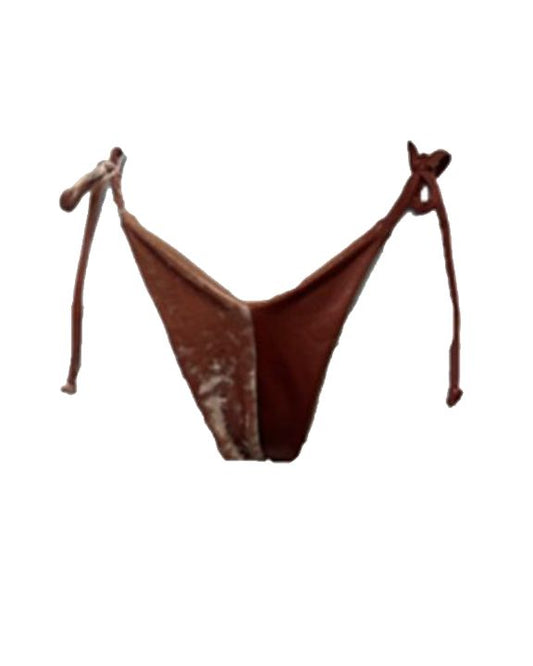 2 Tone Bronze & Velvet Tie Side Thong Bottoms sz.m