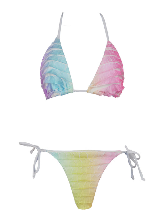 Rainbow Ruffle Triangle Top