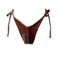 2 Tone Bronze & Velvet Tie Side Thong Bottoms sz.m
